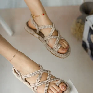 صندل طناب دار مشکی - Teknoplor