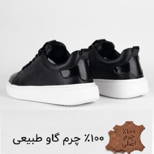 کفش اسپرت مردانه چرمی طبی مشکی